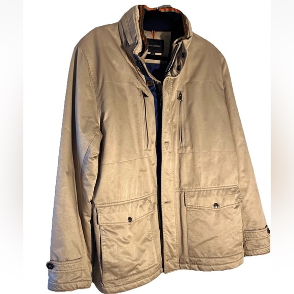Banana Republic Men's Tan Military Field Barn Coat Jacket Cotton Size XL - Picture 3 of 10